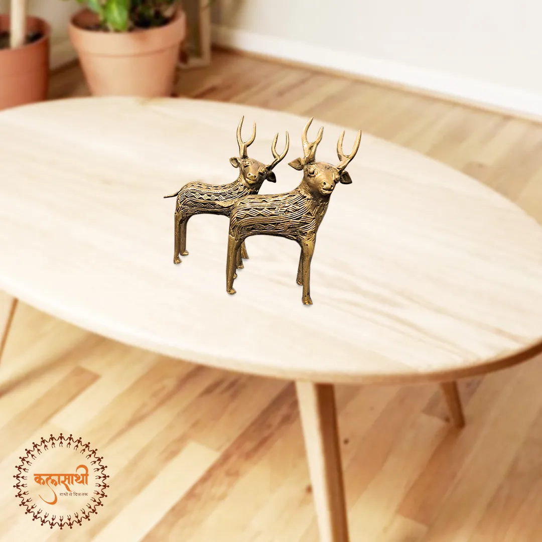 The Dhokra Art Brass  Deer (small)