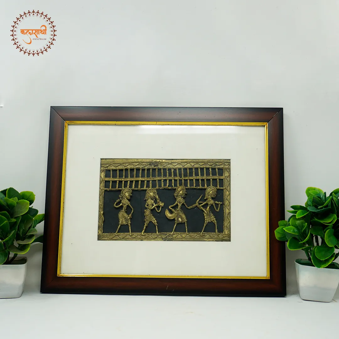 Traditional Indian Dhokra art 5x7 Frame jali rectangle