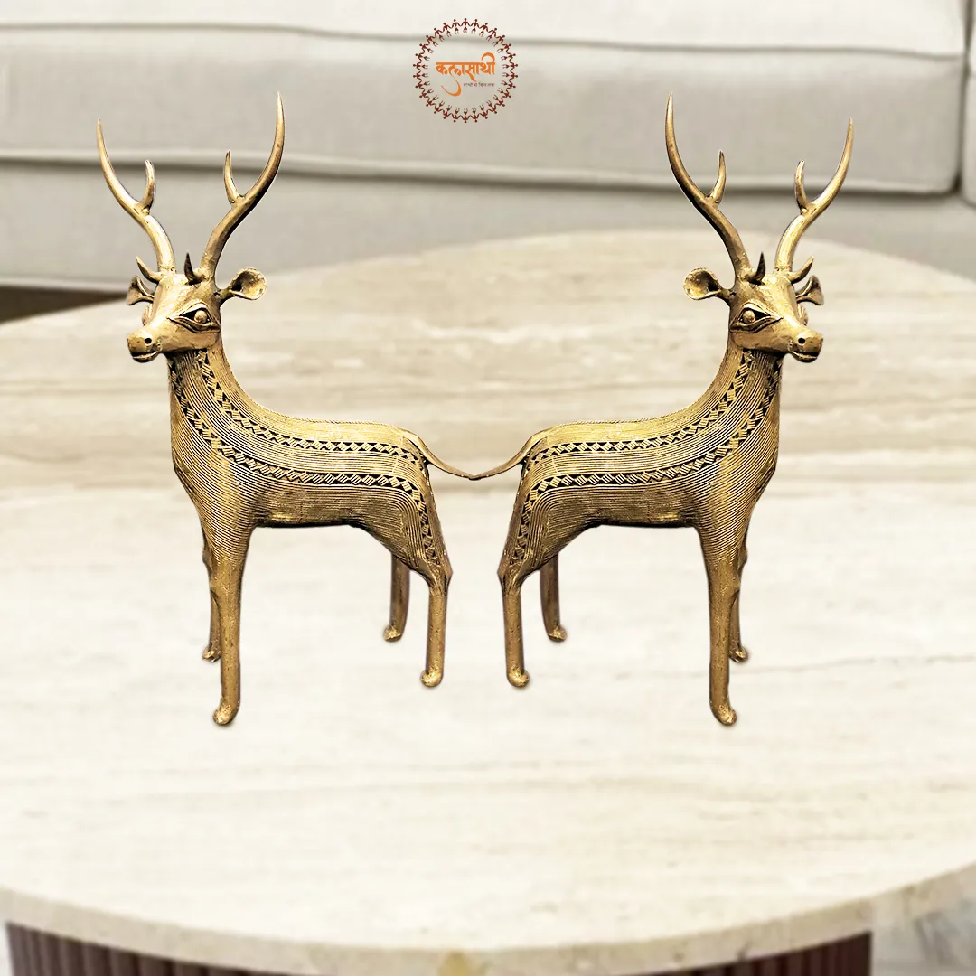 The Dhokra Art Brass Standing Deer (BIG)